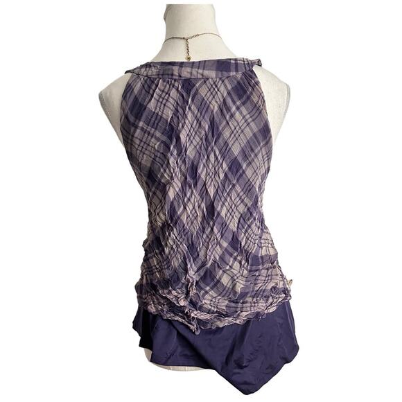 ECI Newyork Silk Vintage Top With Button Detail Doubke Lauered Size Large - Picture 2 of 4